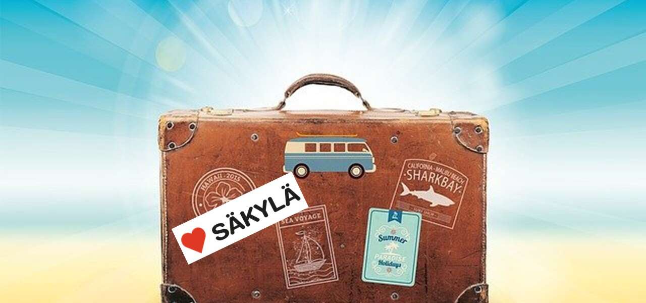 Säkylä-aiheinen matkalaukku